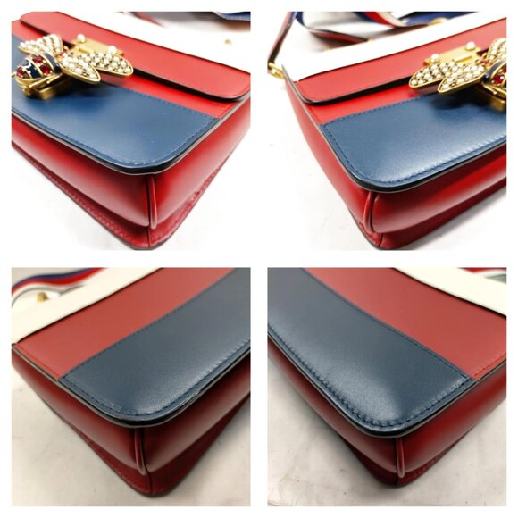 Gucci Sherry Line Red Leather Shoulder Bag mon875-101325 - Picture 6 of 15